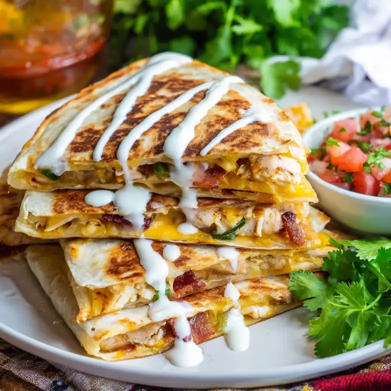 Delicious Chicken, Bacon and Ranch Quesadillas Recipe