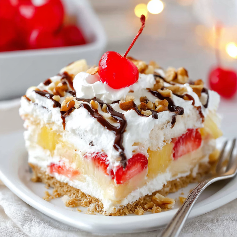 Delicious No Bake Banana Split Dessert Recipe