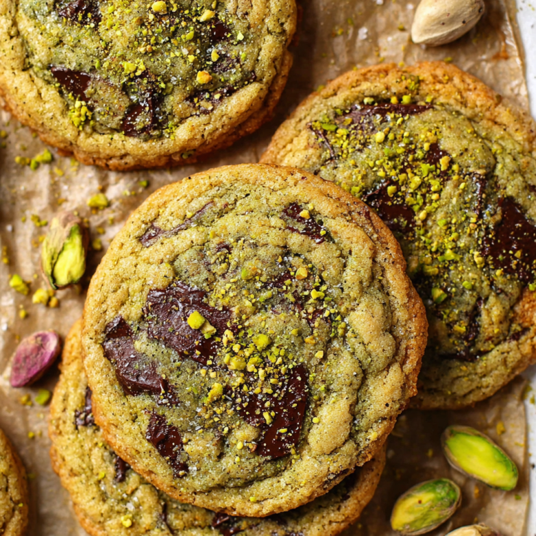 Delicious Salted Pistachio Chocolate Chunk Cookies Recipe