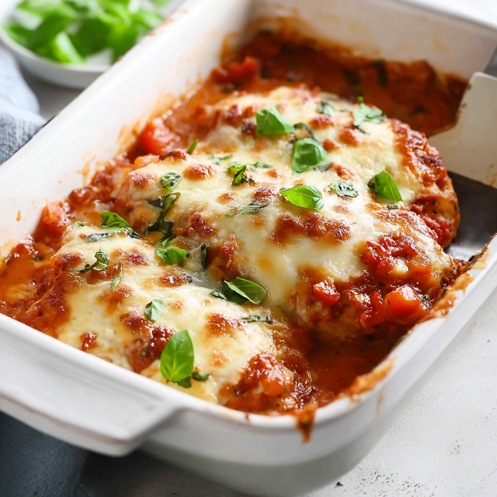 Delicious Easy Cheesy Chicken Mozzarella Bake Meal