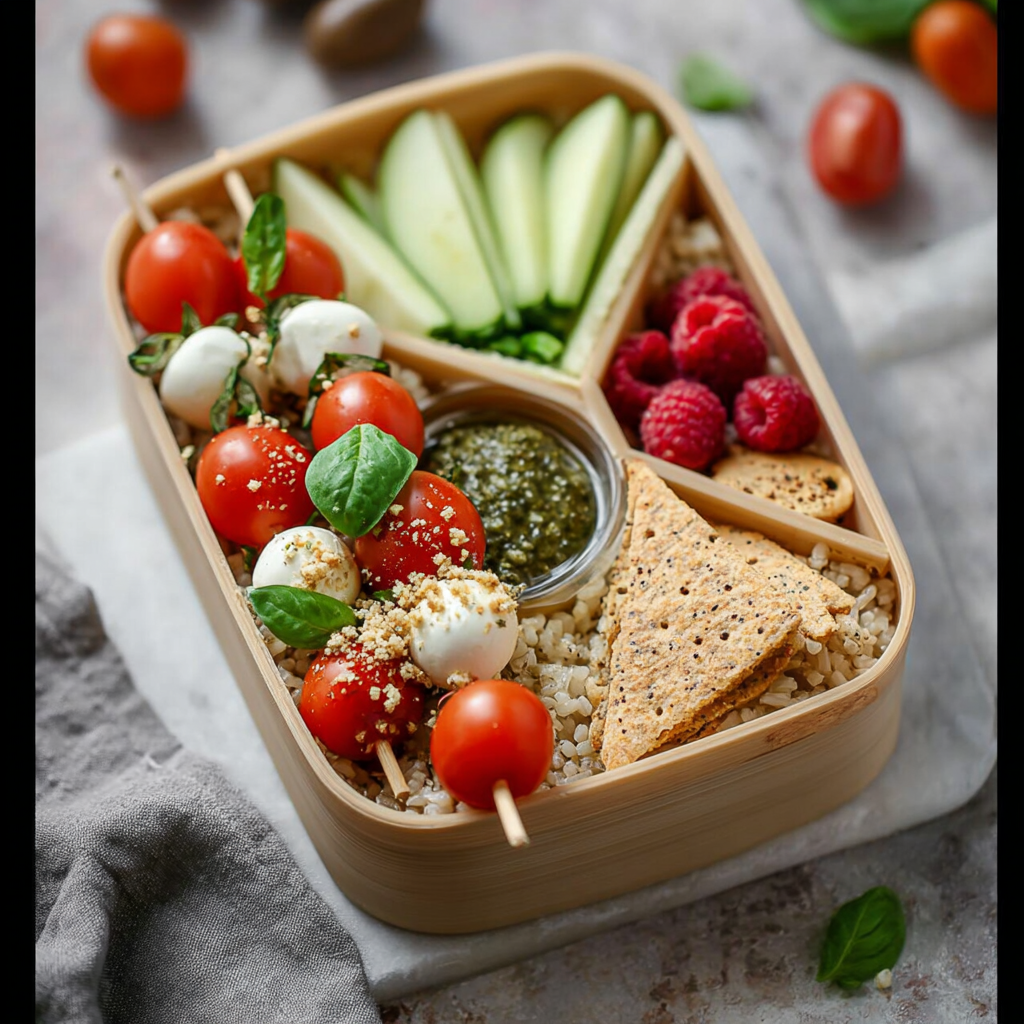 Healthy Caprese Skewers Lunchbox: Fresh & Simple Meal
