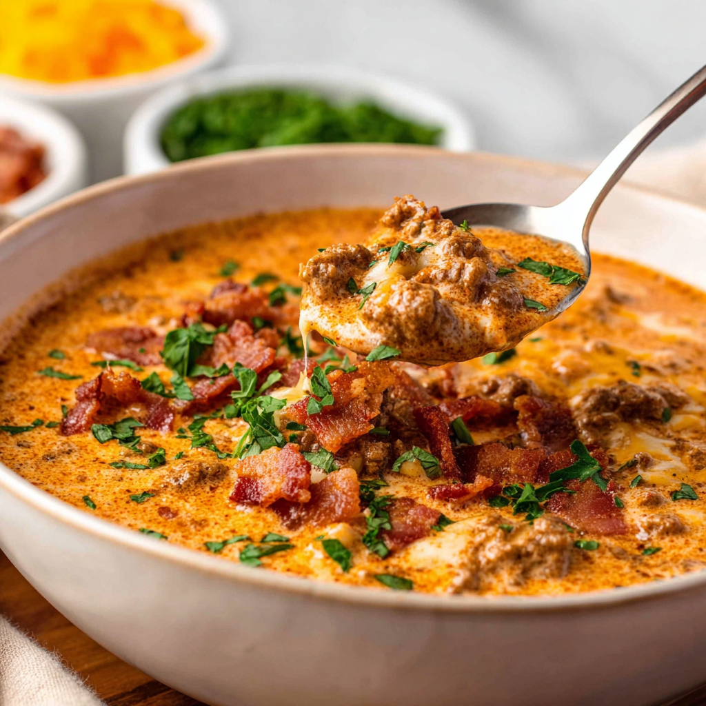 Low Carb Cheeseburger Soup Recipe