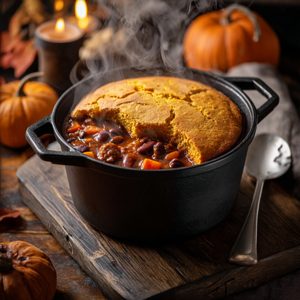 Witch’s Cauldron Chili Cornbread Bake Recipe
