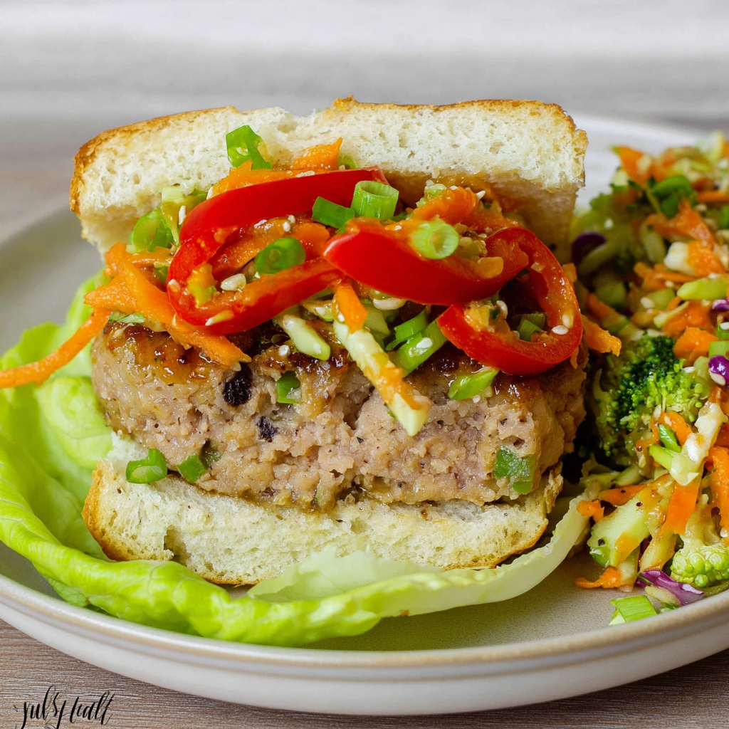 Asian Turkey Burgers with Broccoli Slaw