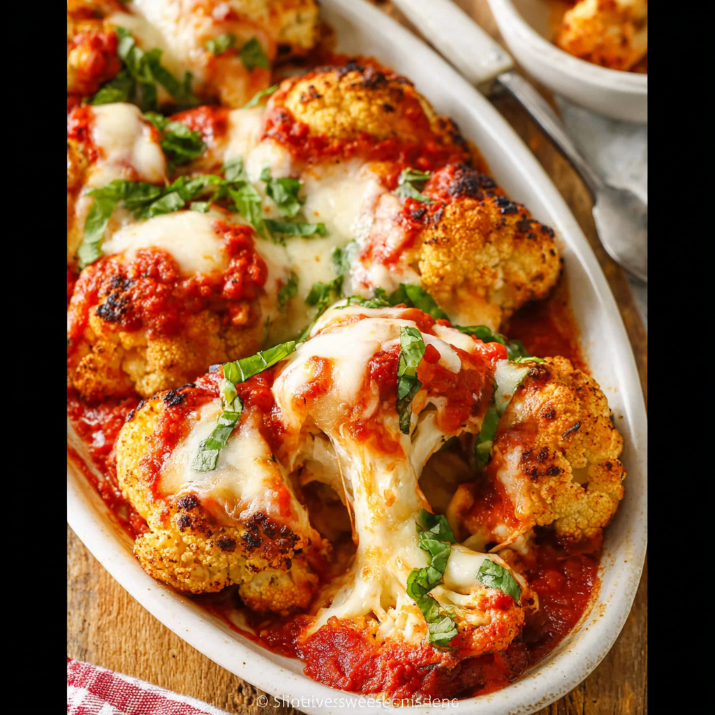 Best Easy Cheesy Cauliflower Parmesan Bake Recipe