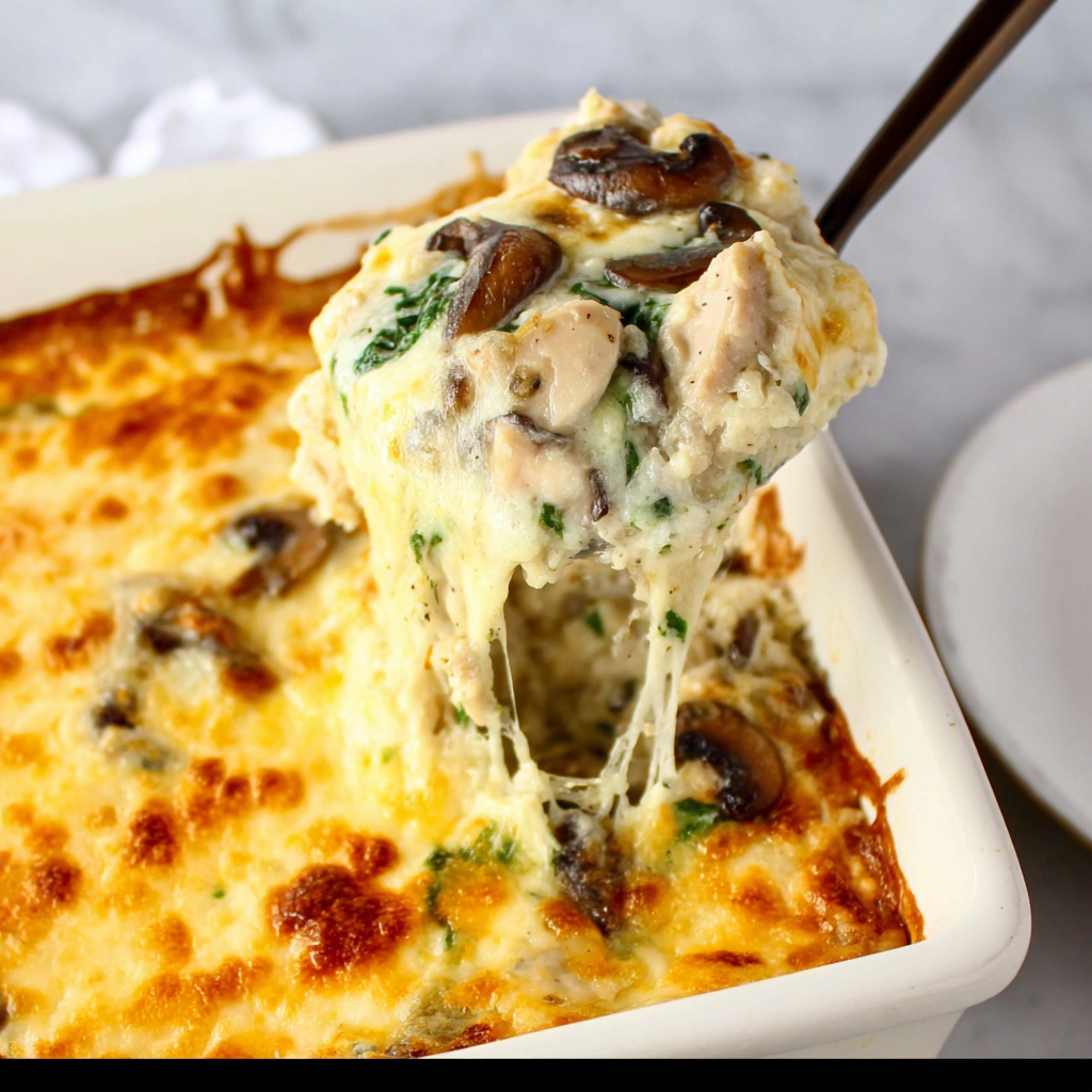 Creamy Keto Chicken Alfredo Casserole Recipe!