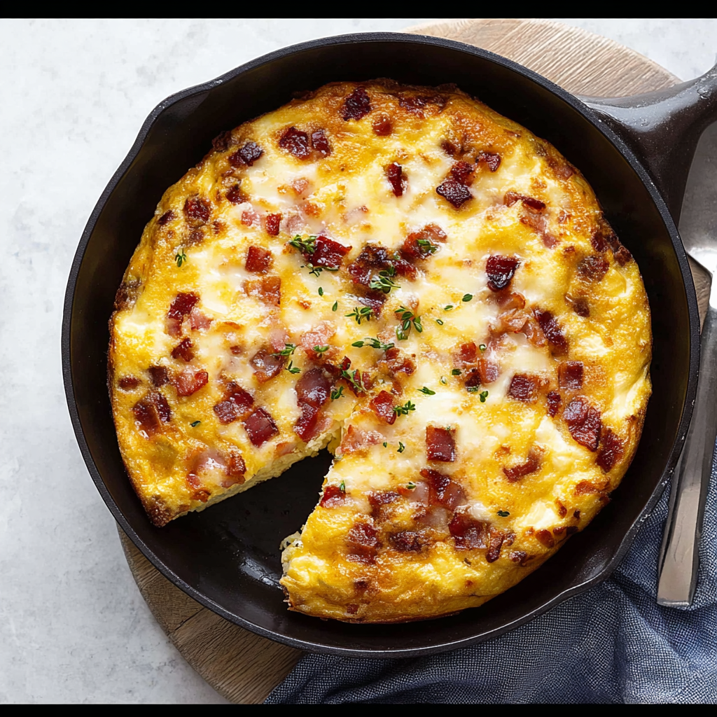 Delicious & Easy Keto Brie & Bacon Frittata Recipe