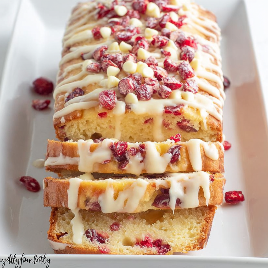 Delicious White Chocolate Cranberry Loaf Recipe.