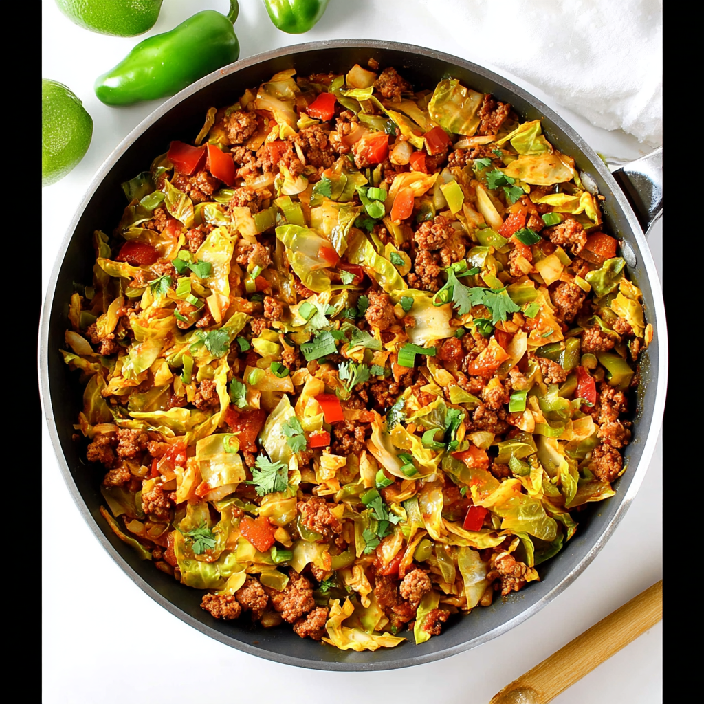 Easy Hearty Mexican Chorizo & Cabbage Skillet