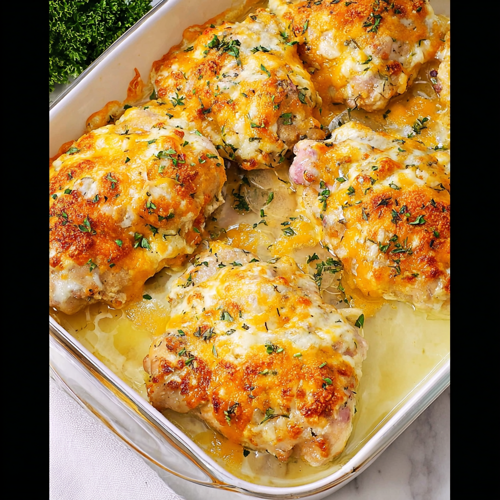 Easy Keto Baked Cheesy Ranch Chicken Thighs Recipe