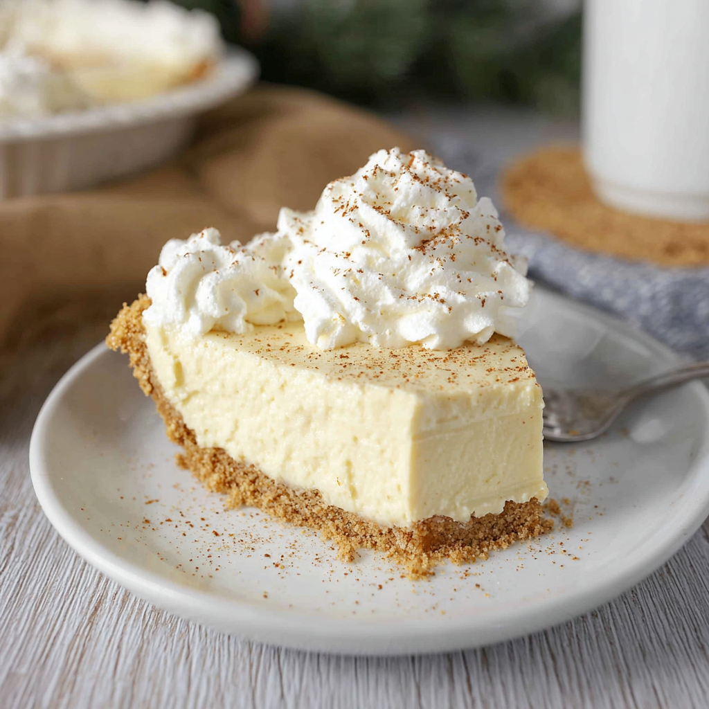 Easy No Bake Eggnog Pie Recipe for the Holidays!