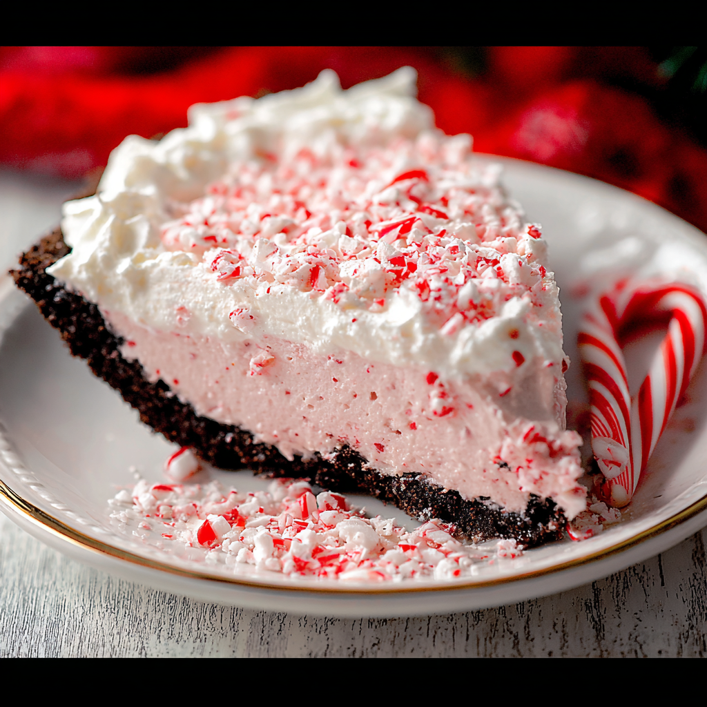 Easy & Quick No-Bake Festive Peppermint Pie Recipe