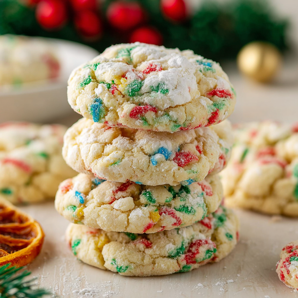 Festive Gooey Butter Cookies - Quick & Easy Recipe