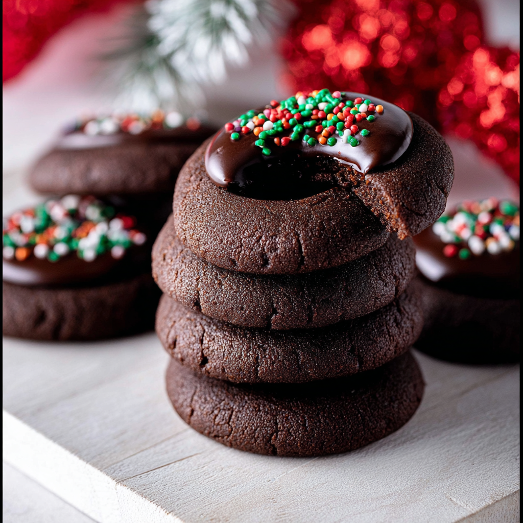 Homemade Delicious Chocolate Ganache Jewels Cookies