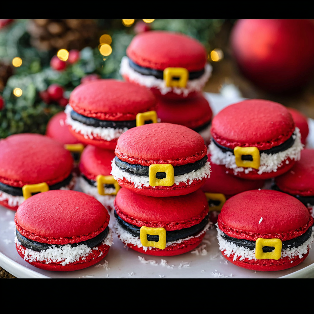 Santa's Festive Macarons: Simple Holiday Recipe!