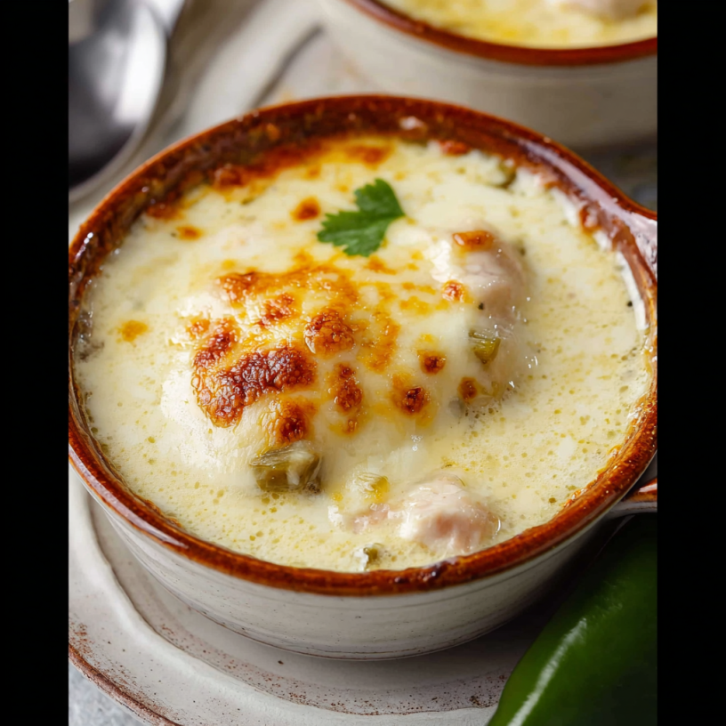 Creamy & Cheesy Chile Relleno Chicken Soup