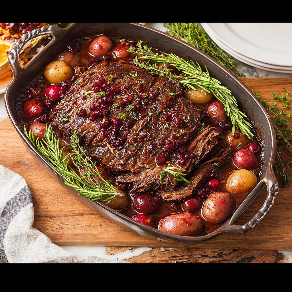 Delicious Easy Christmas Cranberry Brisket Recipe!