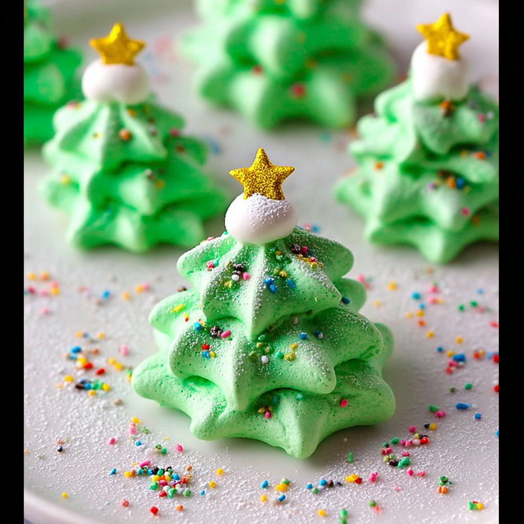 Delicious & Easy Festive Meringue Christmas Trees!
