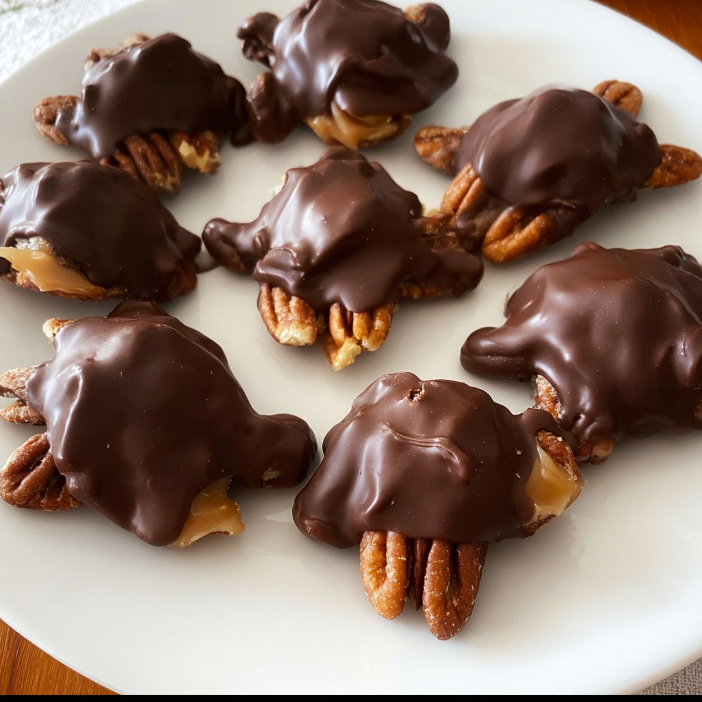 Delicious Easy Low Carb Chocolate Caramel Turtles