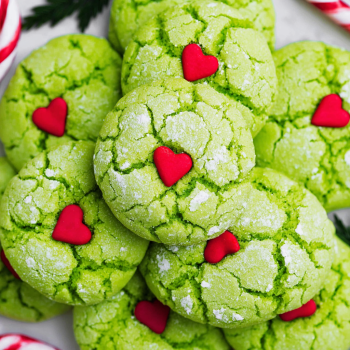 Easy Delicious Jolly Grinch Crinkle Cookies Recipe