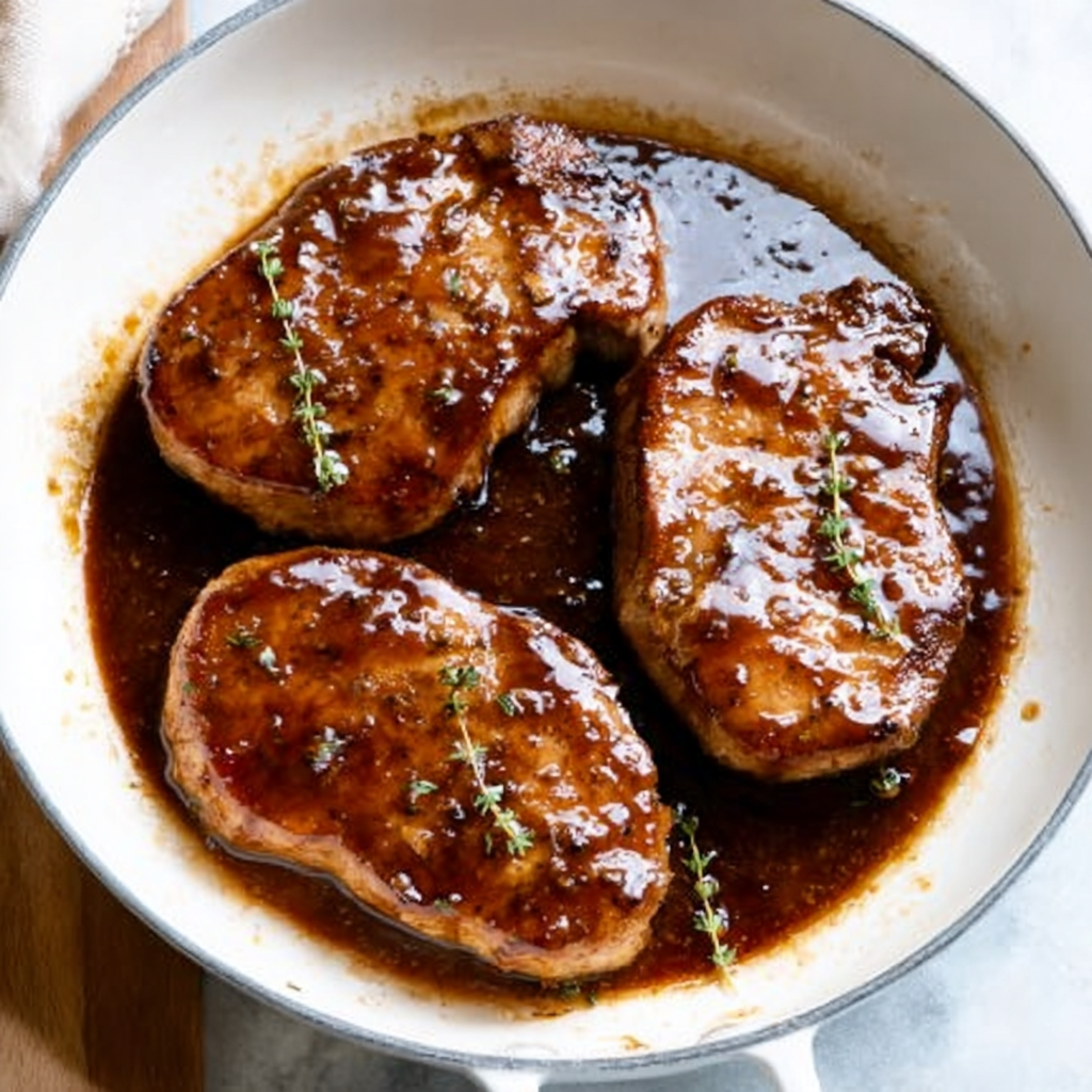 Easy Festive Honey Balsamic Pork Chops Recipe