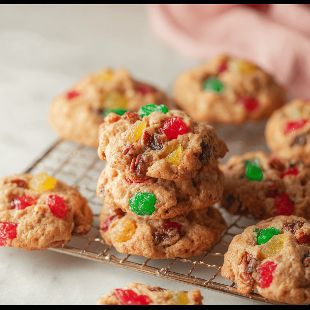 Easy, Quick & Healthy Christmas Fruitcake Cookies