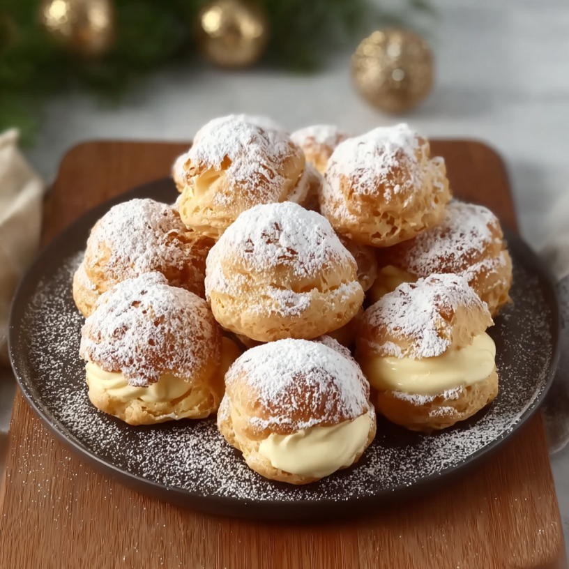 Festive Eggnog Cream Puffs: Your Holiday Delight!