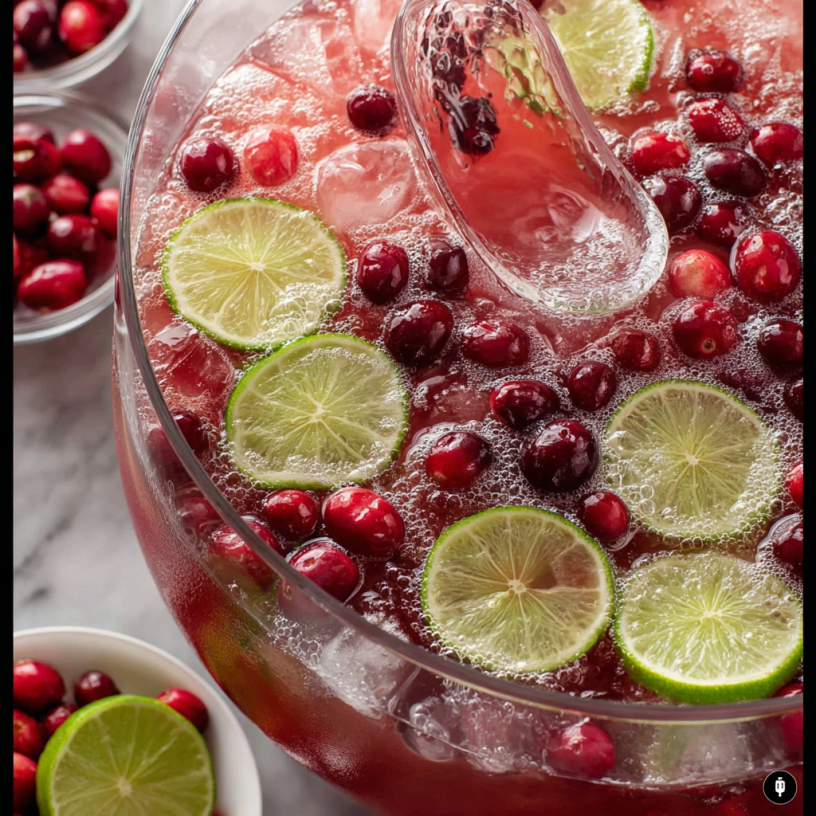 Festive & Fresh Holiday Sparkle Punch! Recipe!!