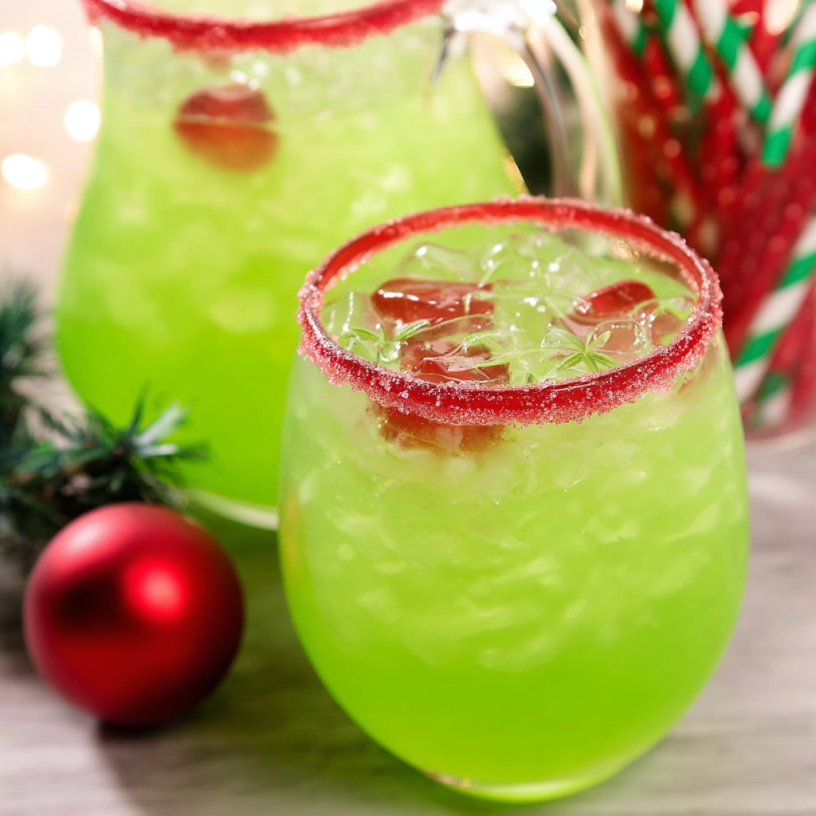Festive Grinch Holiday Punch (Alcohol Optional!)