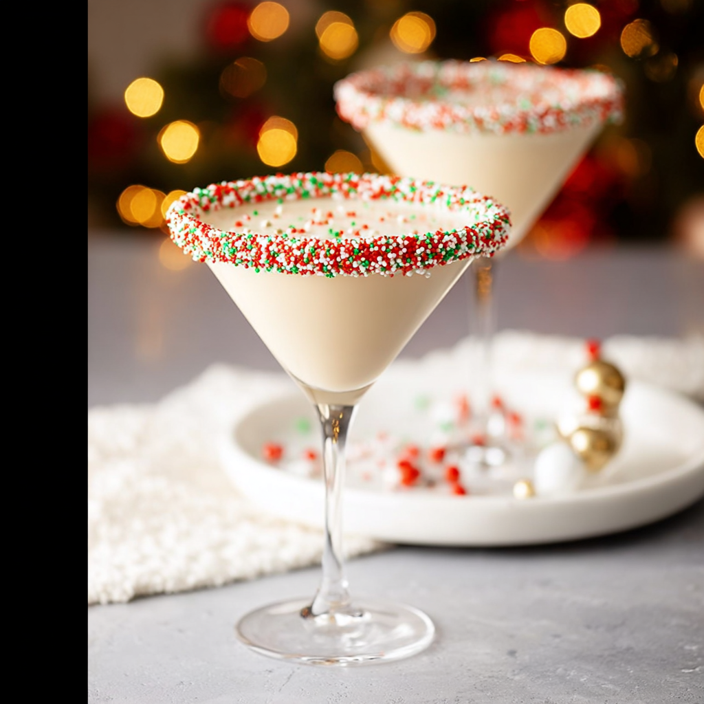 Festive Sugar Cookie Martini Christmas Cocktail