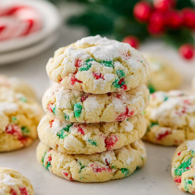 Homemade Easy Festive Gooey Butter Cookies Recipe