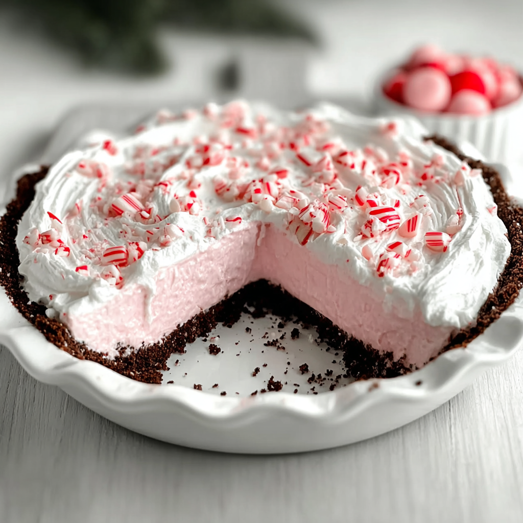 Quick & Easy No-Bake Christmas Peppermint Pie