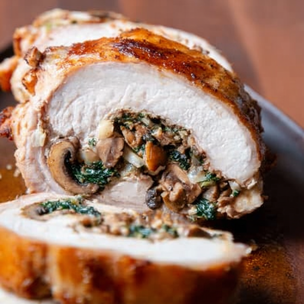 Stuffed Pork Loin with Holiday Stuffing - A Feast!