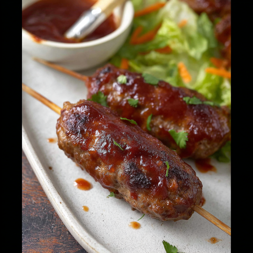 Delicious BBQ Meatloaf Skewers for Dinner Tonight!