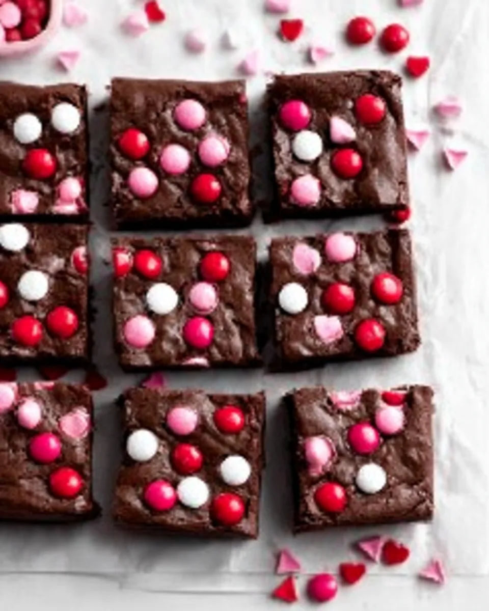 Easy & Healthier Valentine's M&M Brownies Treat!