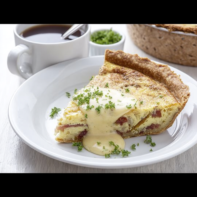 Easy Low-Carb Eggs Benedict Quiche - Delicious