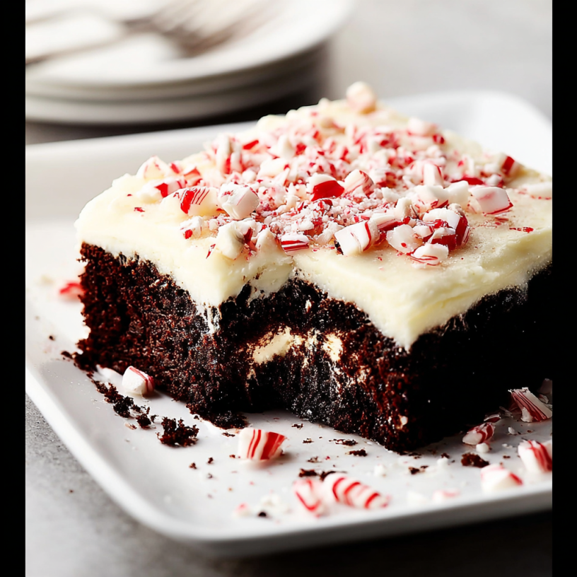 Easy Peppermint Chocolate Swirl Cheesecake Cake #1