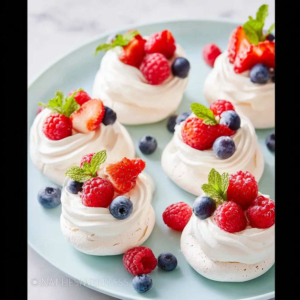 Easy, Sweetheart Pavlova Nests with Berries Recipe