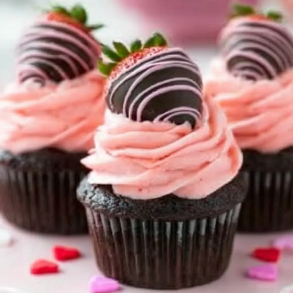 Easy Sweetheart Strawberry Chocolate Cupcakes