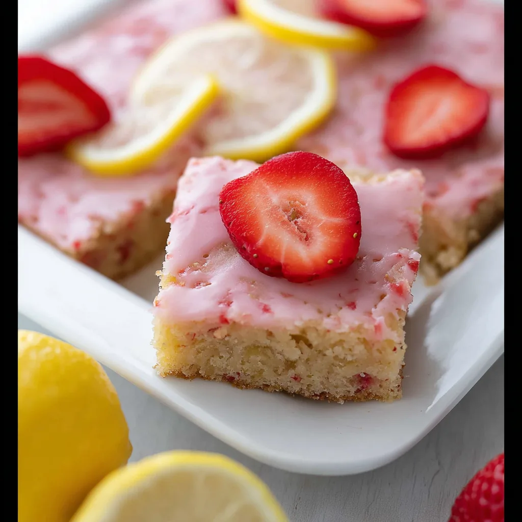 Easy Sweetheart Strawberry Lemon Blondies Recipe