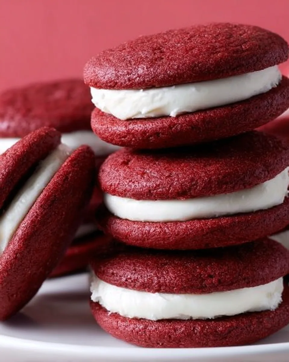 Easy Valentine's Red Velvet Sandwich Cookies Recipe!