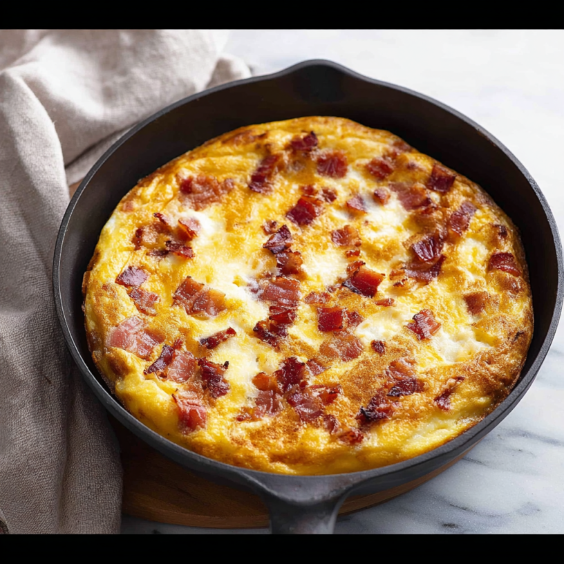 Keto Frittata with Bacon and Brie: Low Carb