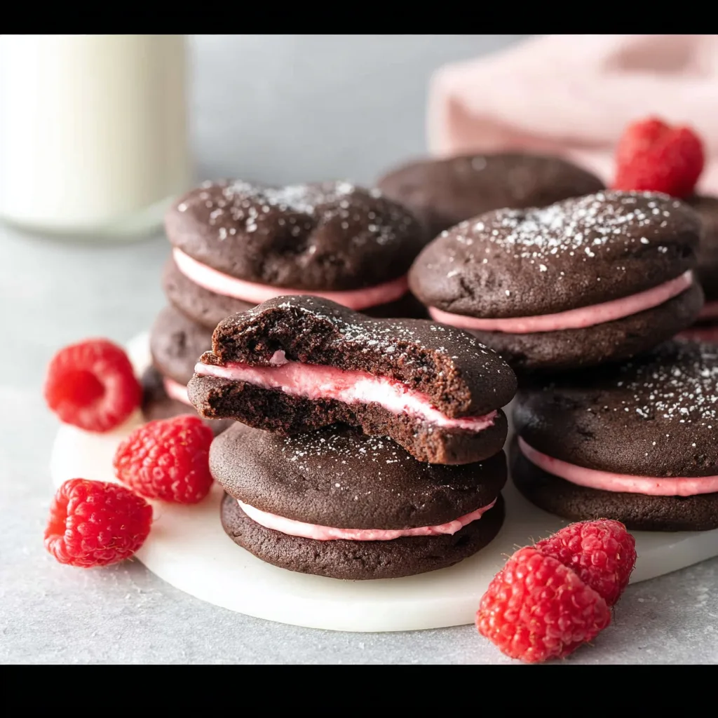 Love-Struck Choc Raspberry Sandwich Cookies Recipe!