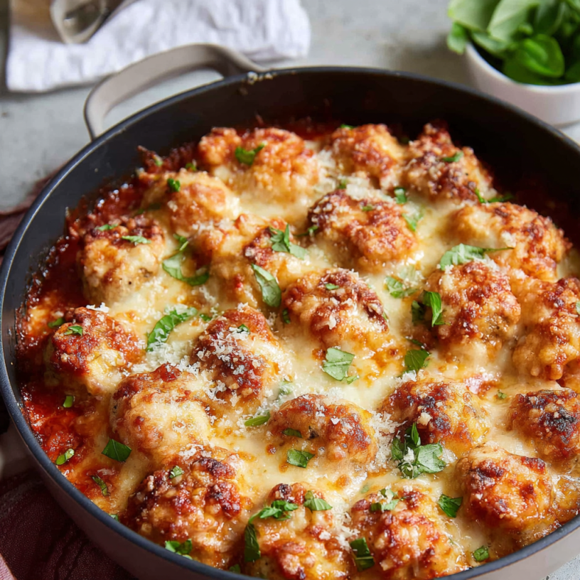 Quick & Easy Chicken Parmesan Meatballs Recipe