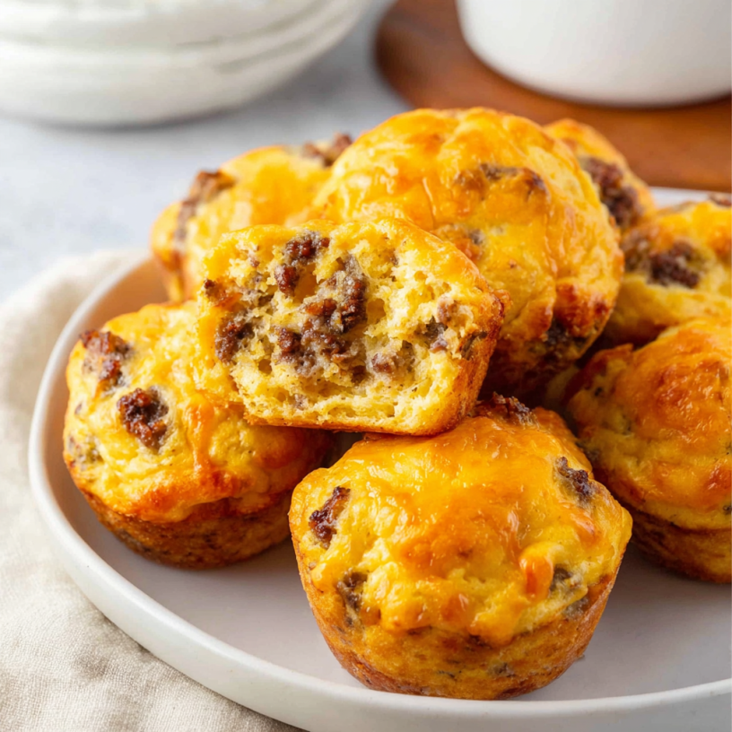 Recipe for Easy Cheesy Sausage Muffins - Quick Breakfast!