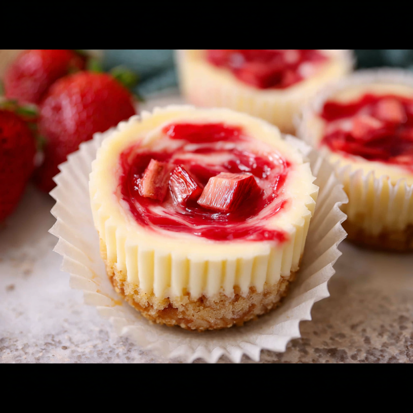 Strawberry Rhubarb Mini Cheesecakes for Any Occasion