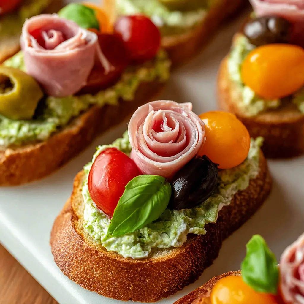 Sweetheart Crostini - Pesto & Ricotta Roses. Yum.