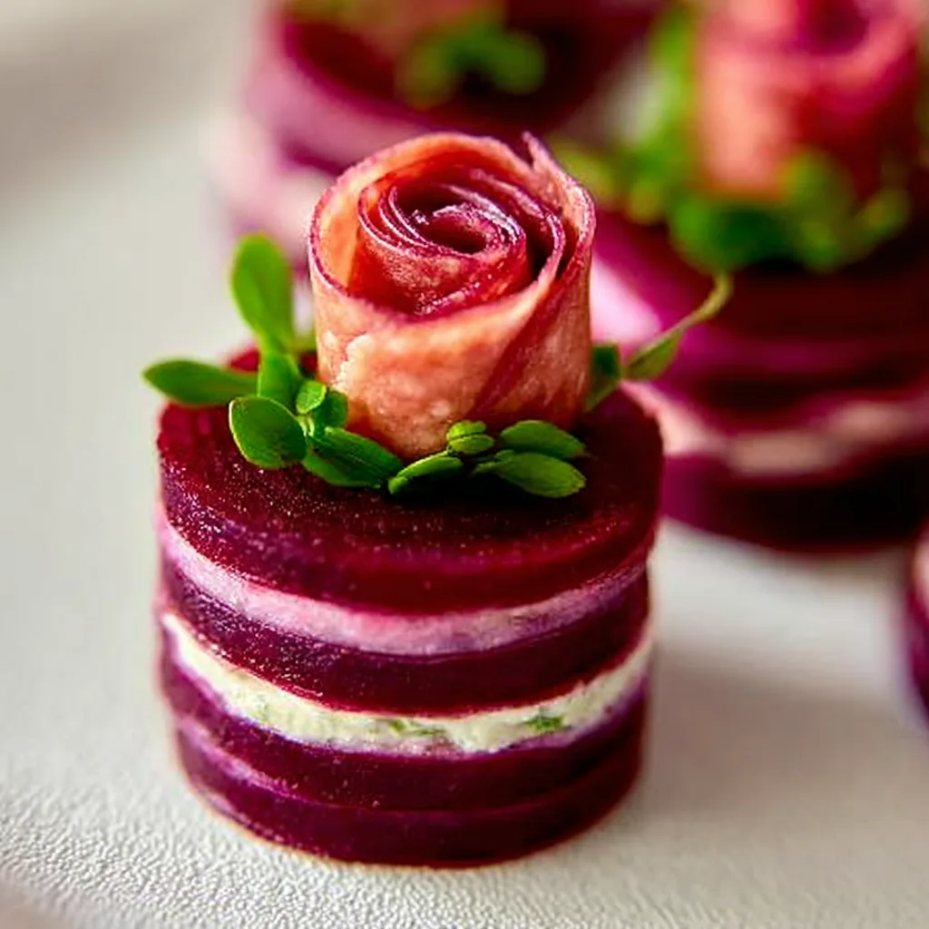 Valentine's Beet & Prosciutto Rose Bites Recipe