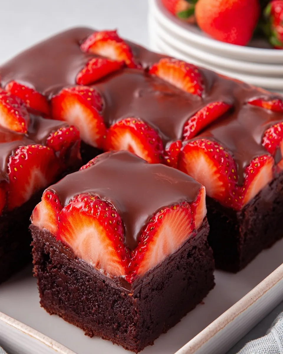 Chocolate Covered Strawberry Brownies Delight!