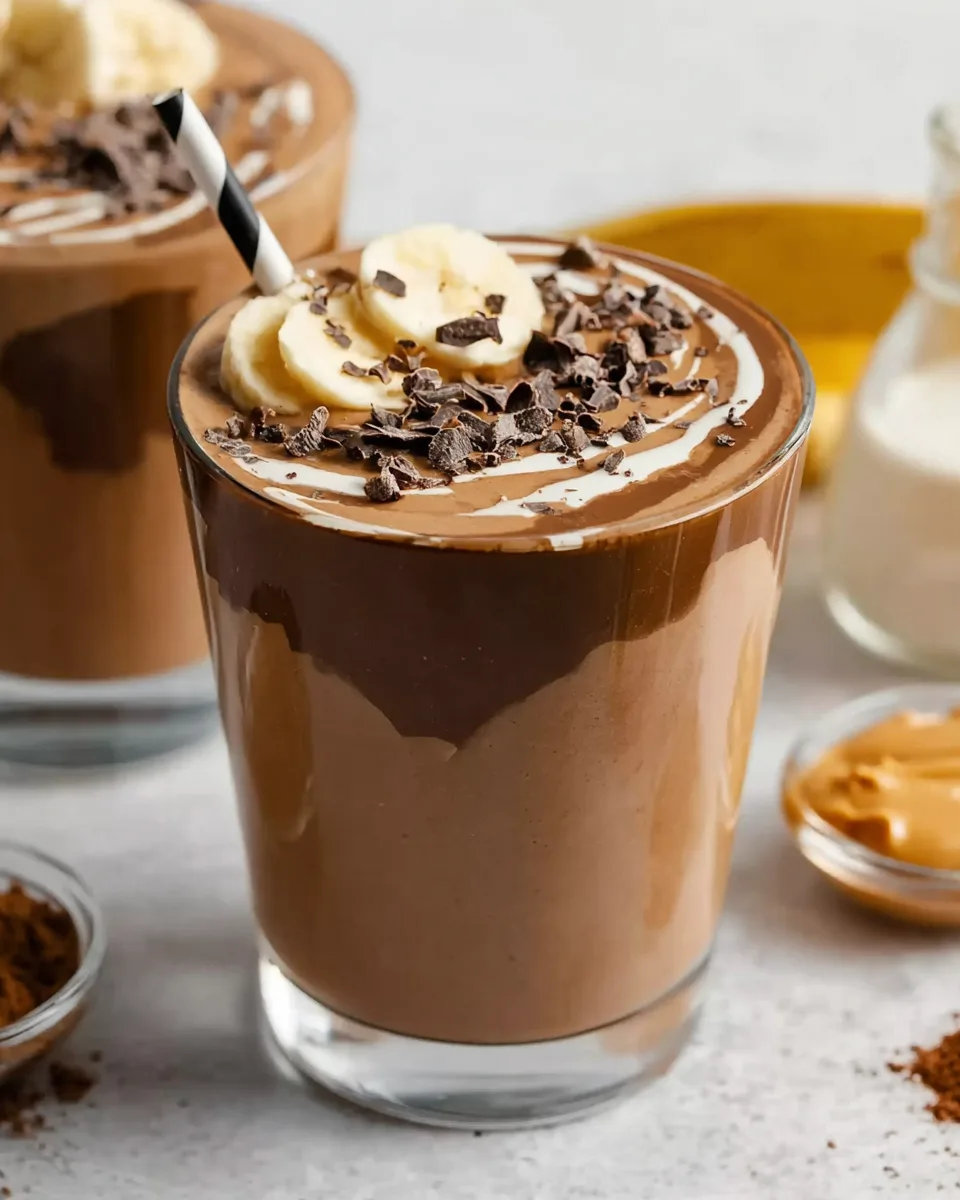 Chocolate Peanut Butter Banana Smoothie: Healthy Recipe